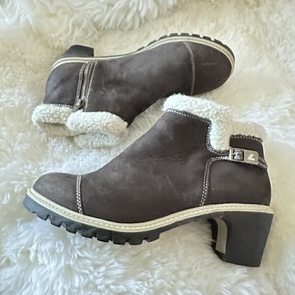 Lugz Bootie Brown Suede Boots Womens 8.5 Side Zipper - Picture 5 of 10